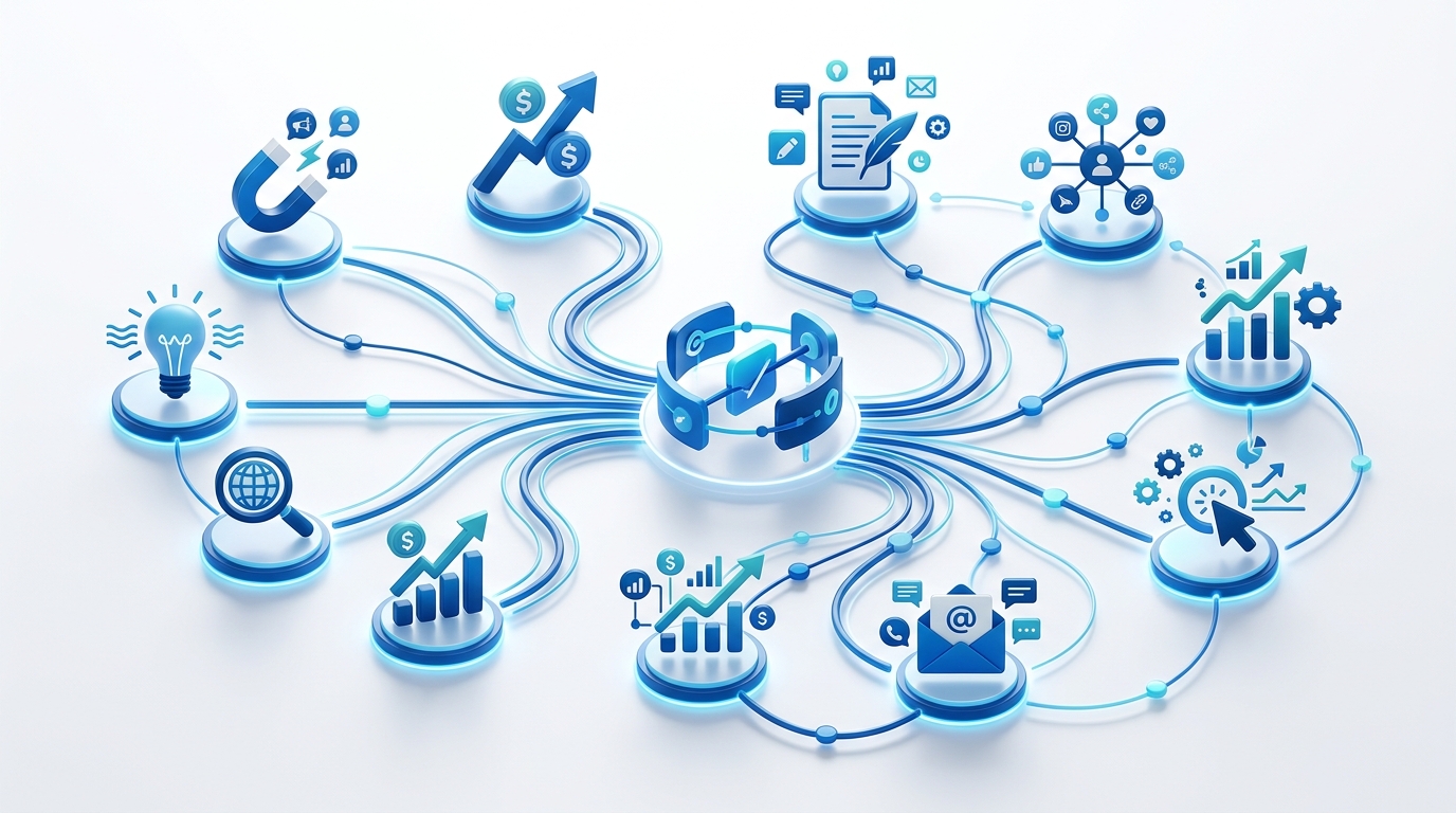 Business Goals Flowing into Digital Marketing Strategy - AdZio