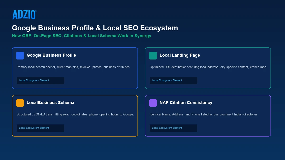 Google Business Profile and Local SEO Ecosystem Architecture by AdZio