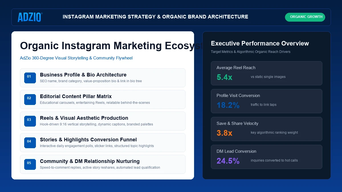 Instagram Marketing Strategy and Organic Brand Architecture by AdZio