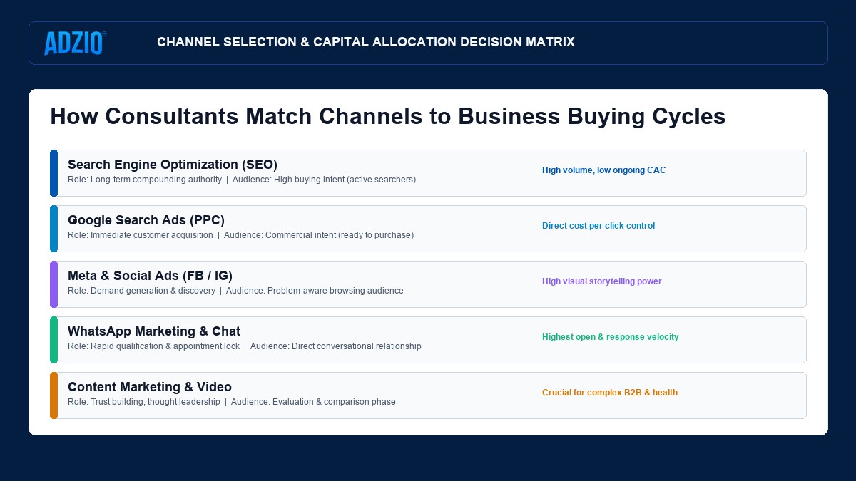 AdZio Channel Prioritization and Capital Allocation Decision Matrix