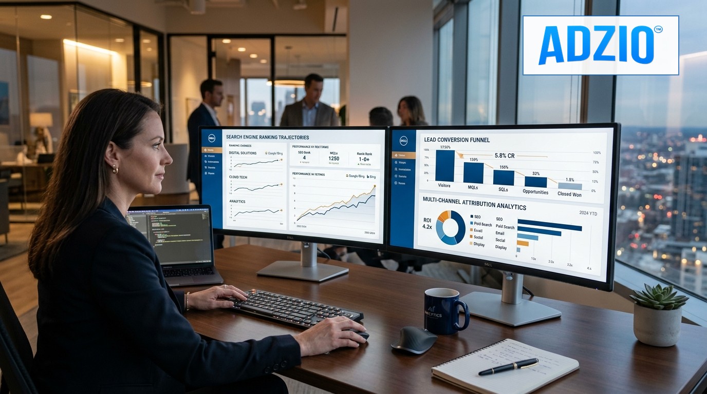 AdZio Pay Per Click Advertising Multi-Channel Performance Dashboard