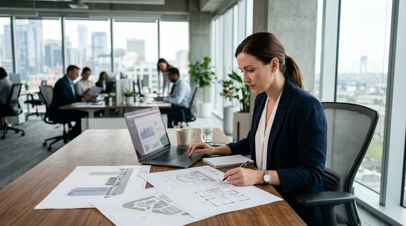 AdZio real estate SEO specialist analyzing property website architecture and organic keyword metrics
