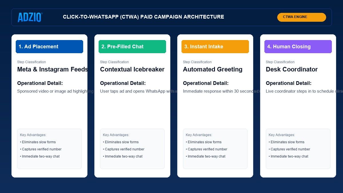 AdZio Click to WhatsApp Paid Advertising and Multi-Channel Ingress