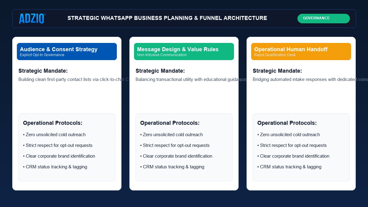 AdZio WhatsApp Business Ecosystem and Strategic Funnel Architecture